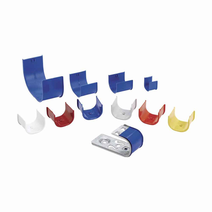 B-Line BCHID-RD32 Eaton series datacomm and low voltage support fasteners, Color coded for content desination,Easy to designate pathways to prevent crossover, Snapped on j-hook after it is installed, J-hook color id clip, J-hook, 2" Hook, Red