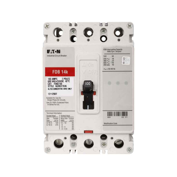 B-Line FDB3100S Eaton Series C complete molded case circuit breaker