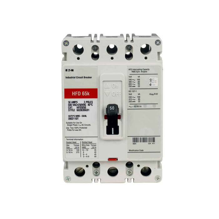 B-Line HFD3175 Eaton Series C complete molded case circuit breaker