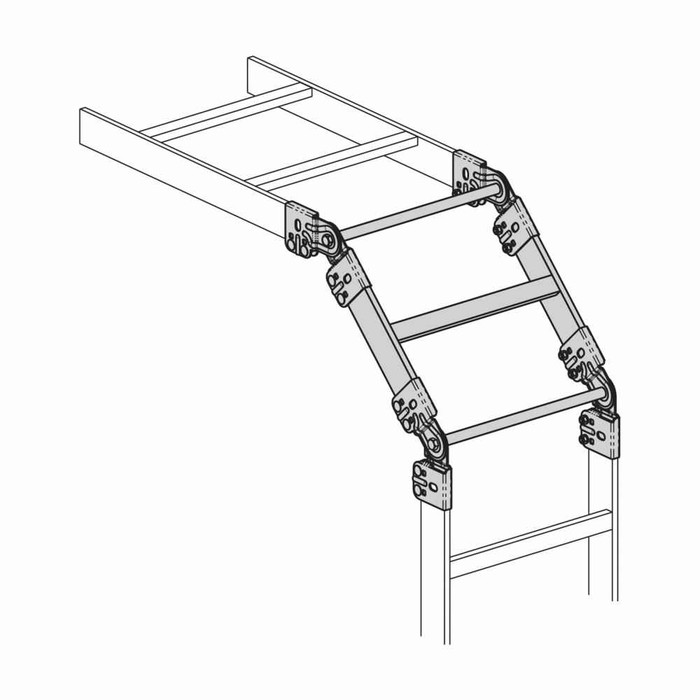 B-Line SB212820TG Eaton series runway horizontal to vertical transition kit, 13" height, 13" length, 20" width, Steel, ASTM A570 structural steel, Includes transition section, cable support bar, Telco gray powder coat