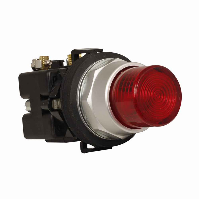 Eaton HT8GBGABF7 HT800 pushbutton, 30.5 mm, Watertight/Oiltight, Illuminated pushbutton, NEMA 3, 3R, 4, 4X, 12 and 13, Momentary, Extended, LED, full voltage light unit, 1NO-1NC, Green lens, 120 Vac/dc, Chrome bezel, Plastic