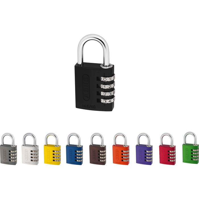 ABUS 145/40 C 4 Digit Combination Lock-Tag, 15/64" Shackle Dia., 1 39/64" Body Width