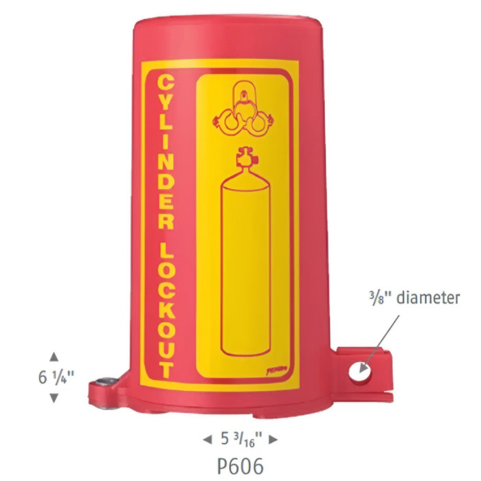 ABUS ABUS P606 Gas Cylinder Bottle Lockout, 6 17/64" Length, Red ABUS-P606