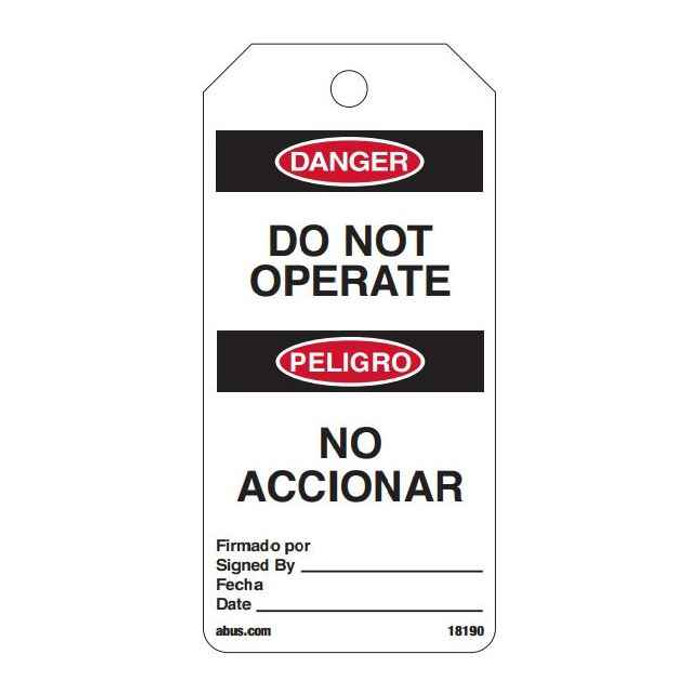 ABUS ABUS Safety Lockout Tags on a Roll English/Spanish"Do Not Operate", White ABUS-Do Not Operate - White Eng/Spa