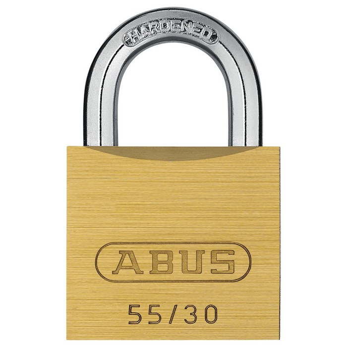 ABUS 55/30 Solid Brass Padlock, 13/64" Shackle diam., 1 9/64" Body Width