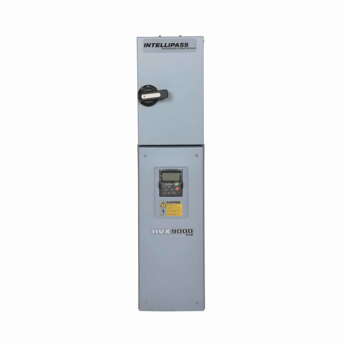 Eaton HVX12524AACAL2RB HVX 9000 Enclosed Drive, 125 hp, NEMA 12, 480V, No brake chopper, Communication: Johnson Controls N2, Options: Bypass Pilot Lights for RB Bypass Options, Manual IOB Bypass Controller, Frame size 8, 170A, Enclosure size 4