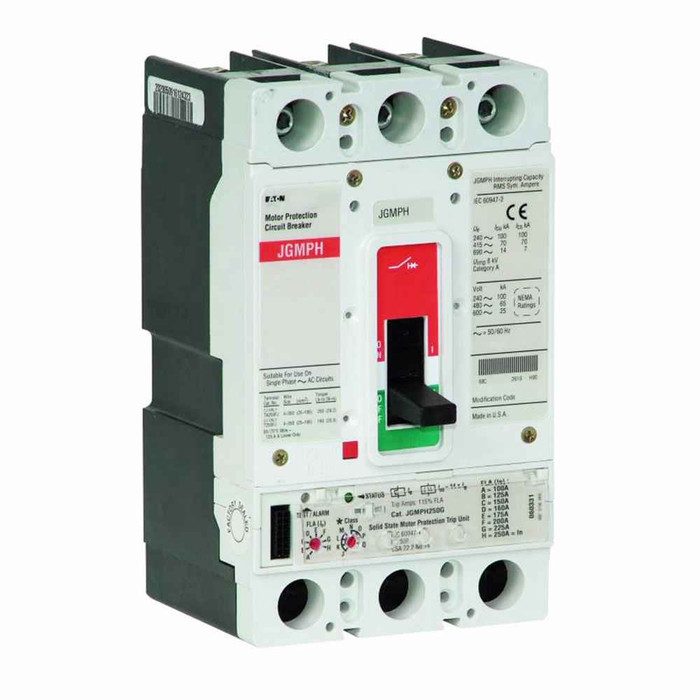 Eaton JGMPH250G Series G MCCB: JG Frame, JGMPH 250A, 600V, Line/load standard w/ metric mounting hardware