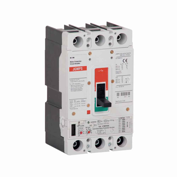 Eaton JGMPS250G Series G MCCB: JG Frame, JGMPS 250A, 600V, Line/load standard w/ metric mounting hardware