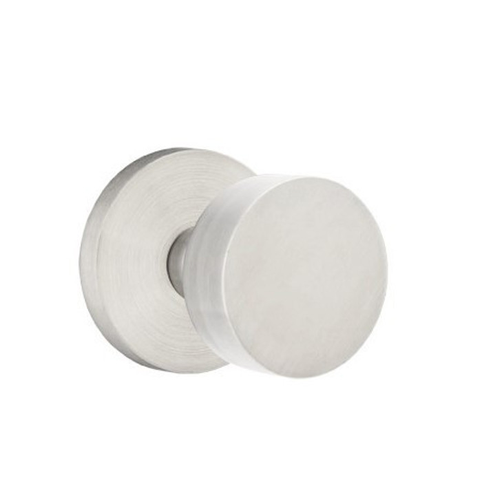 Round Brushed Stainless Steel knob with Disk rosette