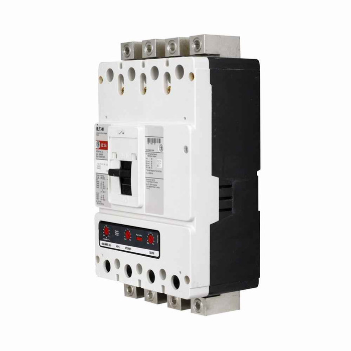 Eaton KDC4400F Series C molded case circuit breaker frame, K-frame, KDC, Frame only, Fixed thermal, fixed magnetic trip type, Four-pole, 400A, 600 Vac, 250 Vdc, 200 kAIC at 240 Vac, 100 kAIC at 480 Vac, 50/60 Hz