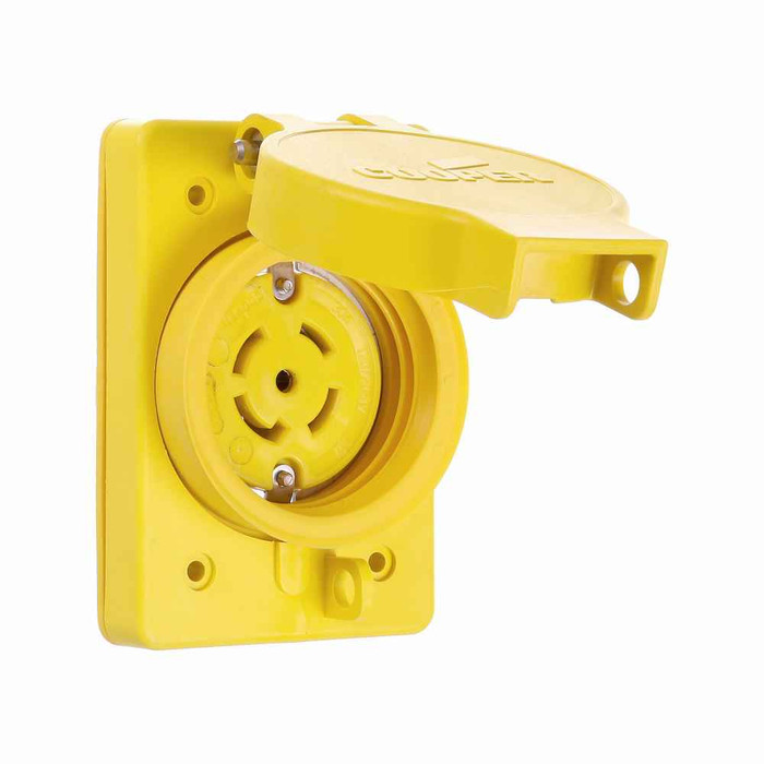 Eaton L2130RWBK Arrow Hart watertight locking receptacle, #18-10 AWG, 30A, Industrial, 120/208V, Back wiring, Black, Single, Watertight, L21-30, Four-pole, Five-wire, Thermoplastic Eaton L2130RWBK Arrow Hart watertight locking receptacle, #18-10 AWG, 30A, Industrial, 120/208V, Back wiring, Black, Single, Watertight, L21-30, Four-pole, Five-wire, Thermoplastic