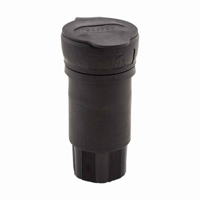Eaton L2230CWBK Arrow Hart watertight locking connector, #18-10 AWG, 30A, Industrial, 277/480V, Back wiring, Black, Steel, Watertight, L22-30, Four-pole, Five-wire, Santoprene thermoplastic elastomeric, 0.43 to 1.15 in, IP67