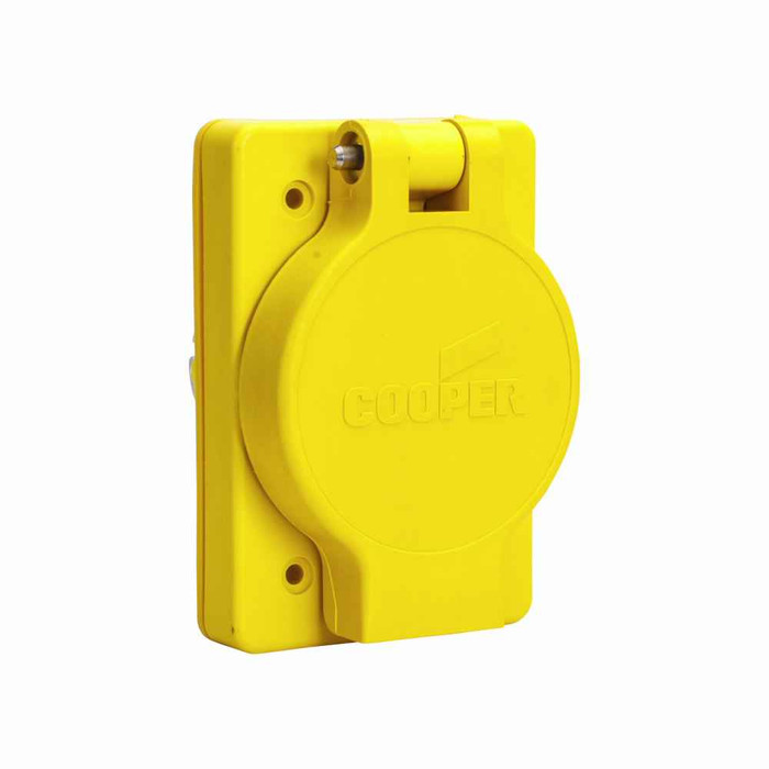 Eaton L1430RW Arrow Hart watertight locking receptacle, #18-10 AWG, 30A, Industrial, 125/250V, Back wiring, Yellow, Steel, Single, Watertight, L14-30, Three-pole, Four-wire, Thermoplastic, 0.43 to 1.15 in, IP67