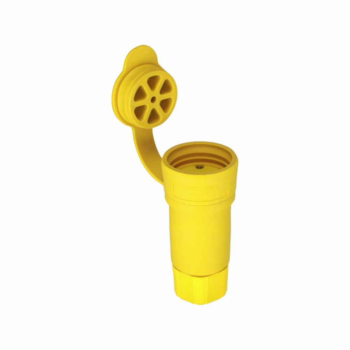 Eaton L720CWBK Arrow Hart watertight locking connector, #18-10 AWG, 20A, Industrial, 277V, Back wiring, Black, Watertight, L7-20, Two-pole, Three-wire, Santoprene thermoplastic elastomeric