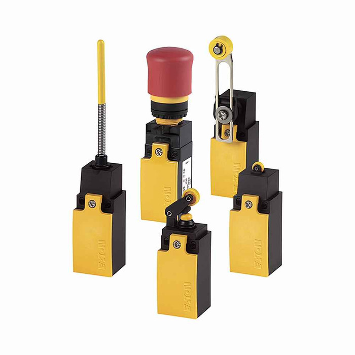 Eaton LS-S11S-RLA40R LS-Titan Miniature DIN Limit Switch, Adj. Side Rotary, Polyamide PA66-GF25 enclosure, 6A max AC, 3A max DC, 1NO-1NC, Snap Action, Positive Opening, 6A at 240Vac, 3A at 24Vdc, Screw Terminals