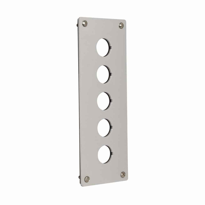Eaton M22-E5 M22 pushbutton mounting plate, M22 Modular Pushbutton Aluminum Flush Mounting Plate, 22.5 mm, Button: Gray anodized, IP66, NEMA 4X, 13