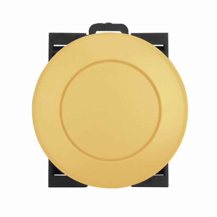 Eaton M22-DRP-Y M22 modular pushbutton, M22 Modular Mushroom Pushbutton Operator, 22.5 mm, Maintained, Non-illuminated, Bezel: Silver, Button: Yellow, IP67, IP69K, NEMA 4X, 13, 1,000,000 mechanical operations
