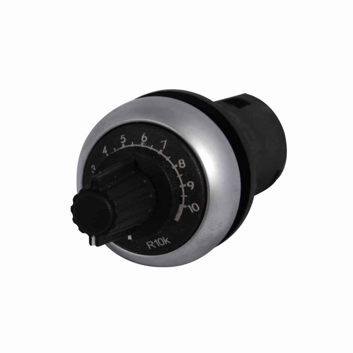 Eaton M22-R4K7 M22 Potentiometer, 22.5 mm, Knob, Bezel: Silver, Black, IP20, Quantity: 25