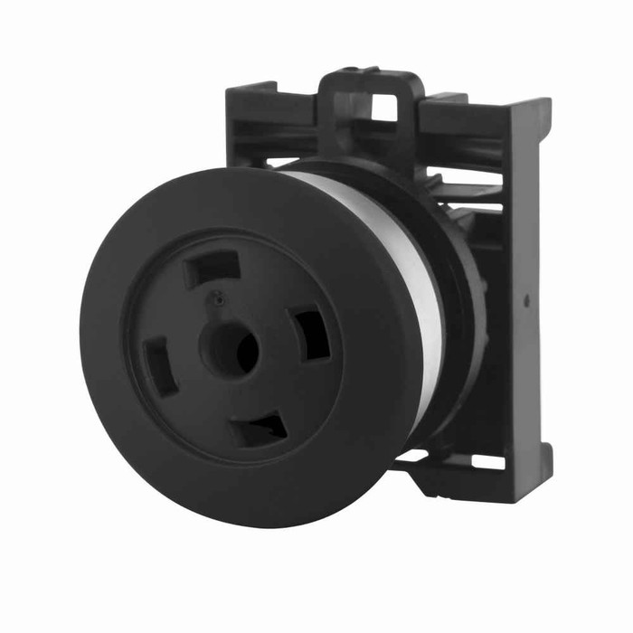 Eaton M22-DP-S-X M22 modular pushbutton, M22 Modular Insertless Mushroom Pushbutton Operator, 22.5 mm, Momentary, Non-illuminated, Bezel: Silver, Button: Black, IP67, IP69K, NEMA 4X, 13, 5,000,000 Million mechanical operations