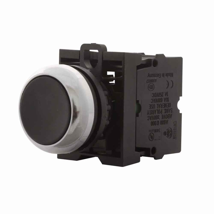 Eaton M22M-D-S Modular Pushbutton, M22, 22.5 mm, Non-illuminated, Metal, Momentary, 13, NEMA 4x, IP67, IP69K (IP66 key-release)