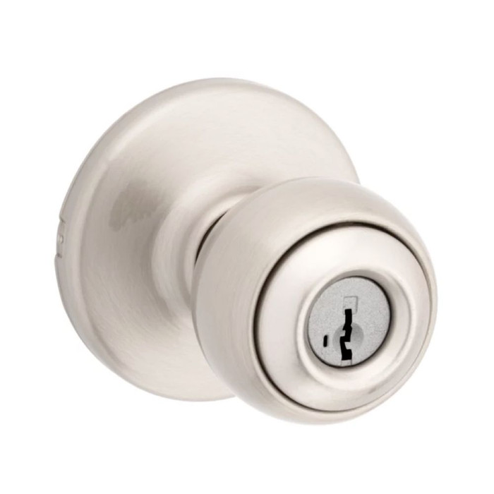 Kwikset 401P SMT Polo Keyed Door Knobset (Free Interior) with Smartkey for Entryways, Entrances