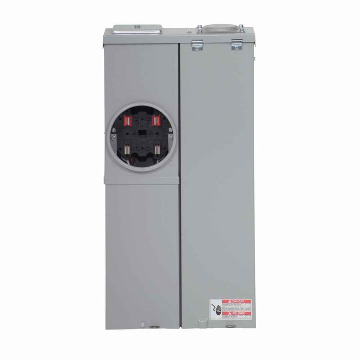 Eaton MBE48B150BTS Meter Breaker EUSERC Type BR, CSR2150 main breaker, 150A, 120/240V, Ring,4 spaces,8 circuits,10 kAIC,Surface mounting,Box size A, Aluminum bus, Overhead/underground feed, Four-jaws, 1 socket, #6-250 kcmil line, #6-250 kcmil ground