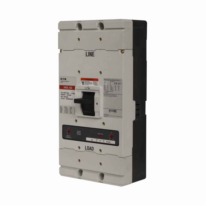Eaton MDL2800F Series C molded case circuit breaker frame, MDL-frame, MDL, Frame only, Fixed thermal, fixed magnetic trip type, Two-pole, 800A, 600 Vac, 250 Vdc, 65 kAIC at 240 Vac, 50 kAIC at 480 Vac, 50/60 Hz