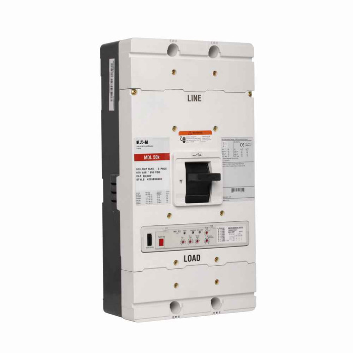 Eaton MDL3700H09 Series C complete molded case circuit breaker, MDL-frame, MDL, Complete breaker, Fixed thermal, fixed magnetic trip type, Three-pole, 700A, 600 Vac, 250 Vdc, 65 kAIC at 240 Vac, 50 kAIC at 480 Vac, Naval, 50/60 Hz