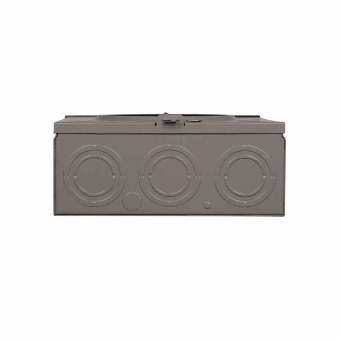 Eaton 1004710ECH meter socket, Resi type cover, 200A, Over/under, 3-5/16 inch hub cover plate, #8-250 kcmil, 4-jaw, 1-ph, #8-250 kcmil, 3-wire, Ringless, 600 Vac