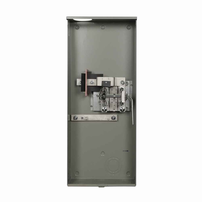 Eaton 1008948CH meter socket, Comm, 320A, Over/under, 5x5 inch hub open, 3/8 inch stud, 4-jaw, 1-ph, 3/8 inch stud, Anti-inver clip factory installed, Lever bypass, Gnd conn (#14-#2 Cu), Triplex, 3-wire, Ringless, 600 Vac