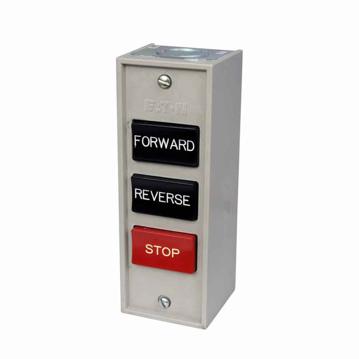 Eaton 10250H5304 10250T pushbutton,10250H, Assembled control station, 30.5 mm, Heavy-Duty, NEMA 1, Black, Flush, Die cast, FAST/SLOW/STOP, Surface, Three element