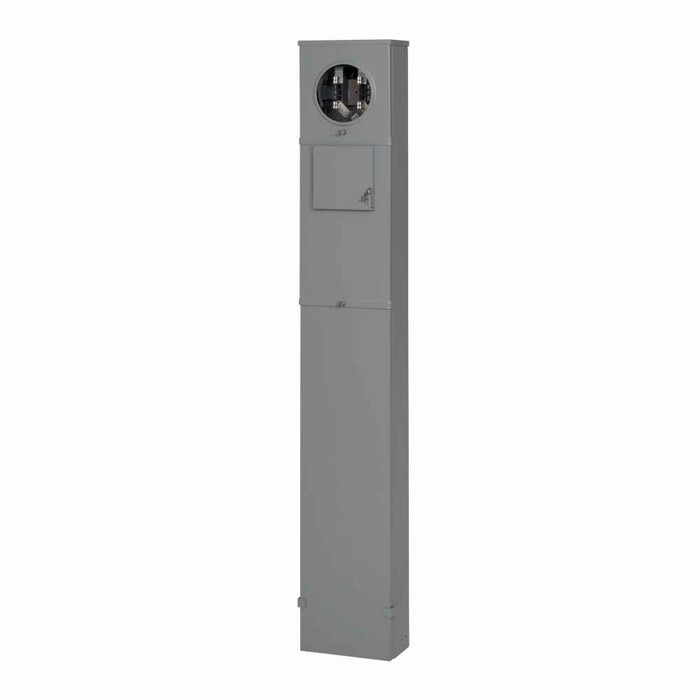Eaton 1008847CH meter socket, Resi, 320A, Under, Solid top, #2/0-250 kcmil, 4-jaw, Lever bypass, #14-1/0 AWG, (2) 200A bolt-on, Ringless, 600 Vac