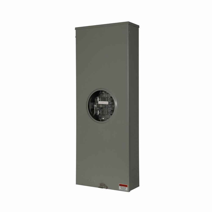 Eaton 1008793CH meter socket, Comm, 320A, Over/under, 5x5 inch hub open, 3/8 inch stud, 5-jaw, 1-phase, 3/8 inch stud, Lever bypass, 3-wire, Ringless, 600 Vac