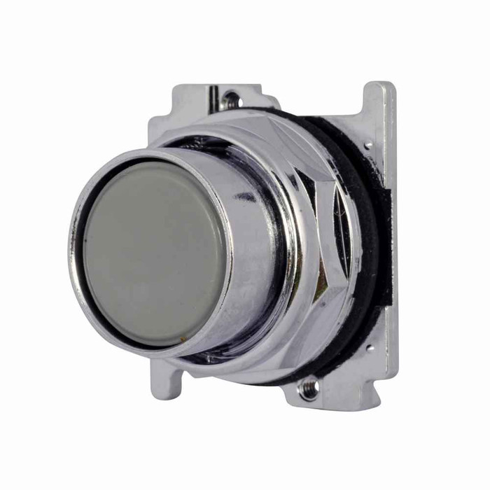Eaton 10250T105 Eaton, 30.5 mm, Heavy-Duty Watertight/Oiltight Pushbutton,Class I Division 2,Gray,Plastic Actuator,Chrome bezel,Non-illuminated,Flush mounting,Momentary,30.5 mm,Flush Pushbutton,10250T Series