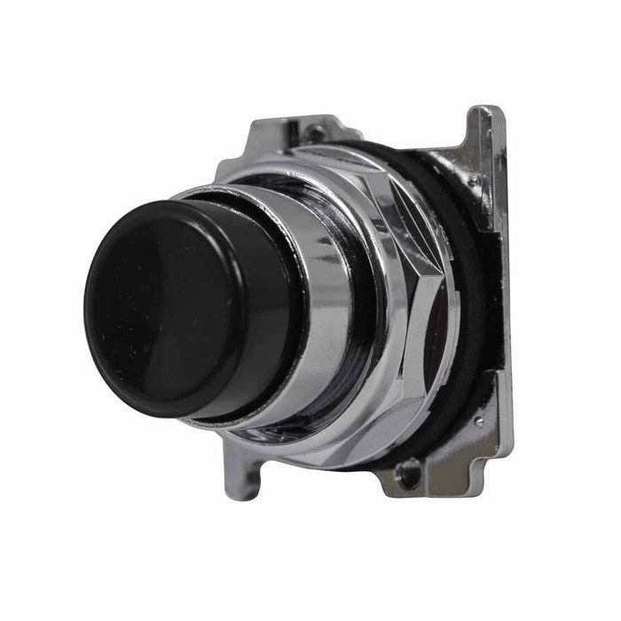 Eaton 10250T111-53 10250T, 30.5 mm, Heavy-Duty, NEMA 3, 3R, 4, 4X, 12, 13, Non-illuminated, Momentary, Extended, Black actuator, 1NO, Chrome bezel, Plastic actuator