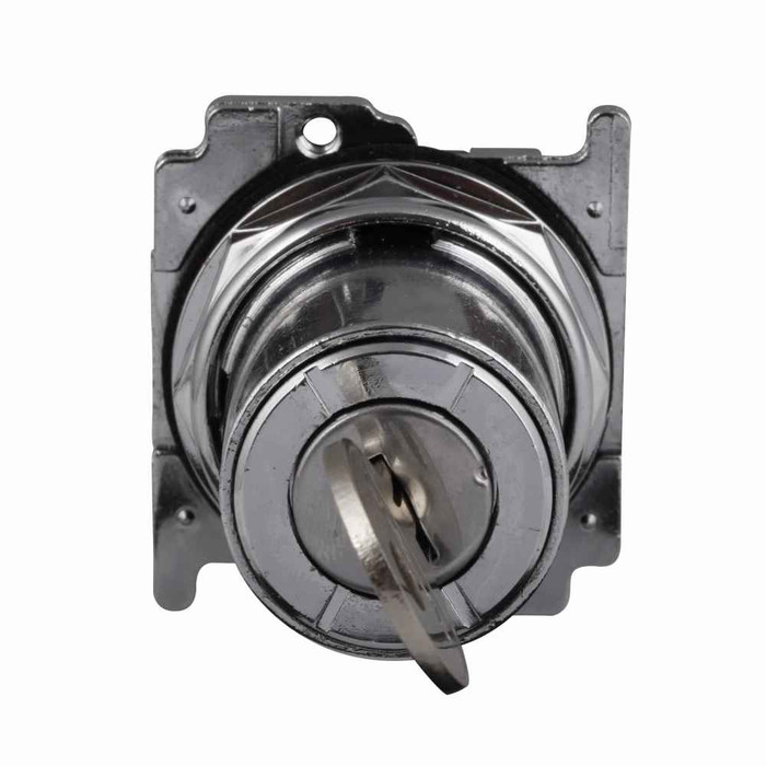 Eaton 10250T15113H654 10250T, 30.5 mm, Metal, Cam 1, 60° throw, NEMA 3, 3R, 4, 4X, 12, 13, Non-illuminated, Two-position, Key, Right and left, H654, Chrome bezel