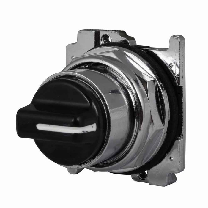 Eaton 10250T1452 10250T pushbutton, 10250T, Selector switch, 30.5 mm, Heavy-Duty, Cam 2, 60° throw, Black actuator, Horizontal, NEMA 4, 4X, 13, Non-illuminated, Three-position, Knob