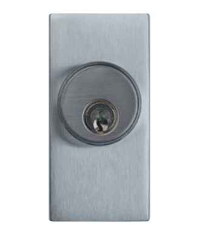 Detex Detex 03WS Trim Plate with Cylinder Hole, Key retracts latch, for 10/20/21/27 Series Devices (Cylinder Not Included) DTX-03WS