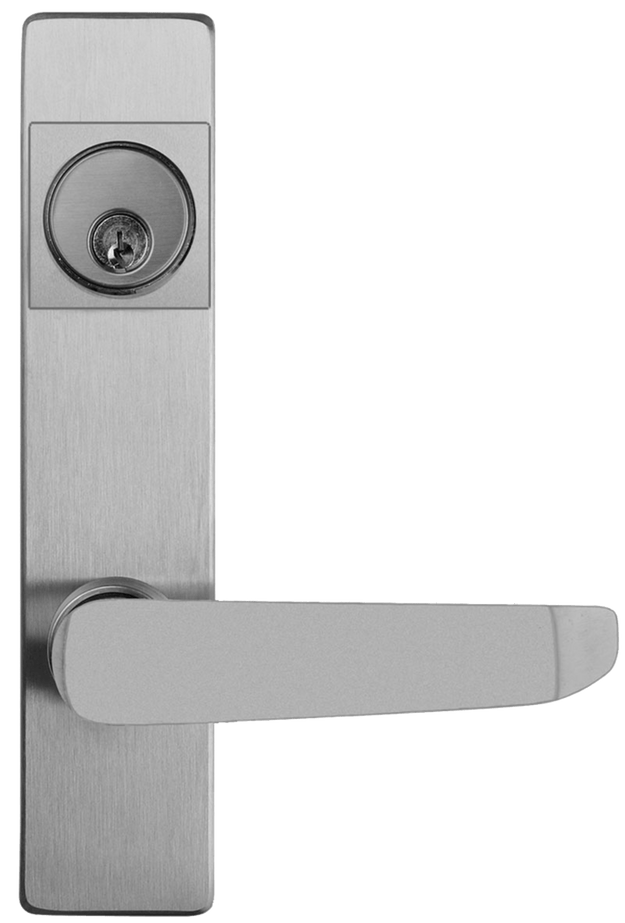Detex Classroom S-Lever Exit Device Trim with Mortise Cylinder for Value Series