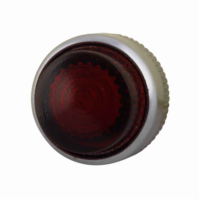 Eaton 10250TC7N 10250T pushbutton lens, 10250T series, Indicating Light and Master Test Pushbutton Lens, Red actuator, Glass, Legend: Blank legend