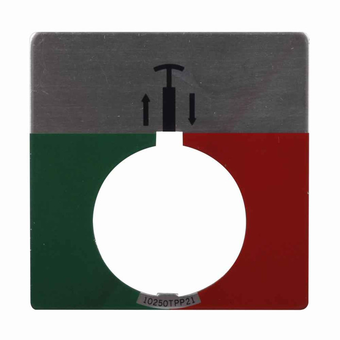 Eaton 10250TR21 10250T pushbutton legend plate, 10250T series, 1/2 Round Legend Plate, Green or red, Legend: Blank legend, White, Jumbo Eaton 10250TR21 10250T pushbutton legend plate, 10250T series, 1/2 Round Legend Plate, Green or red, Legend: Blank legend, White, Jumbo