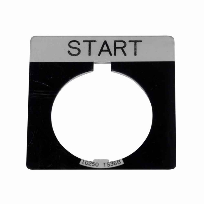 Eaton 10250TS36STAMP 10250T, Legend plate, Standard, square, Used with 10250T Series, All Operator Types, Plastic bus, Black field, Blank legend, 3/16 inch high letter size