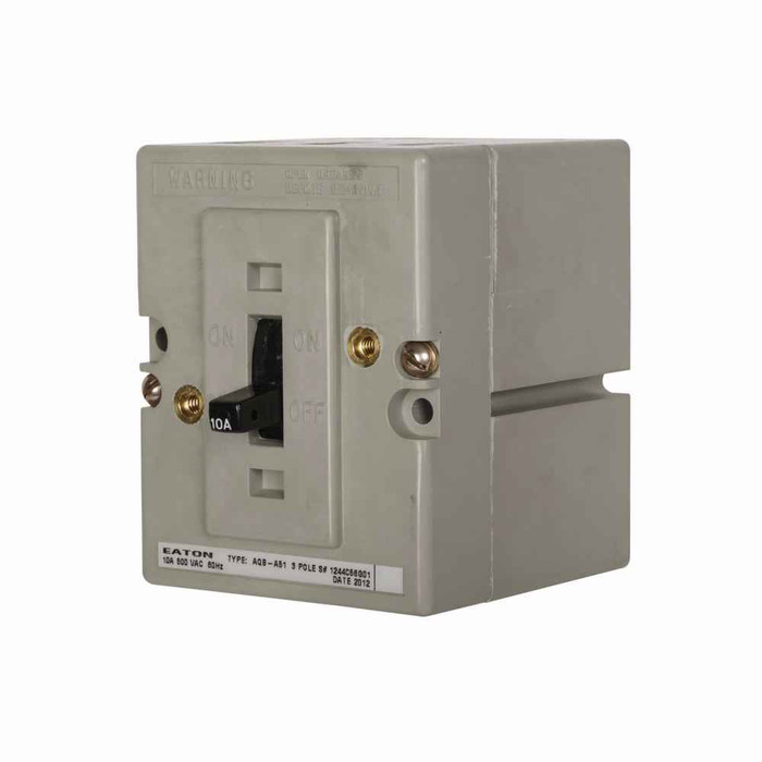Eaton 1244C56G05 Navy and Marine complete molded case circuit breaker, AQB-A51, Complete breaker, Non-interchangeable thermal-magnetic trip type, 30A trip rating, Three-pole, 500 V, 5 kAIC, Naval, 60 Hz