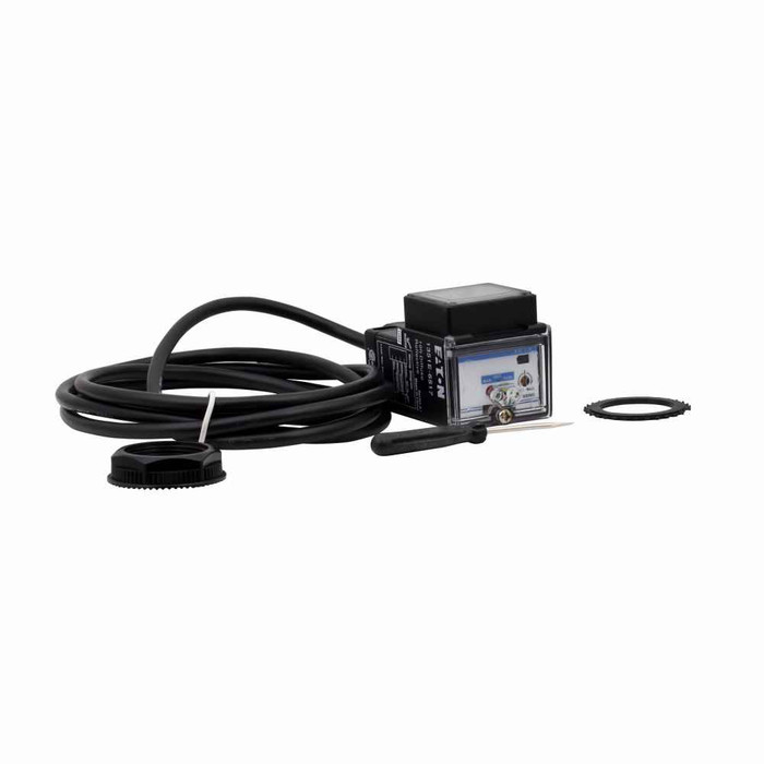 Eaton 1352B-6517 50 Series Photoelectric Sensor, Photoelectric, Right Angle, Sensor distance: 72 In., 250 mA max DC, NPN and PNP Open Collector, 250 mA at 30 Vdc, 6.6 Ft. ( 2m ) Cable, 10-30 Vdc input, Reverse polarity, 6 Ft. ( 1.8m )