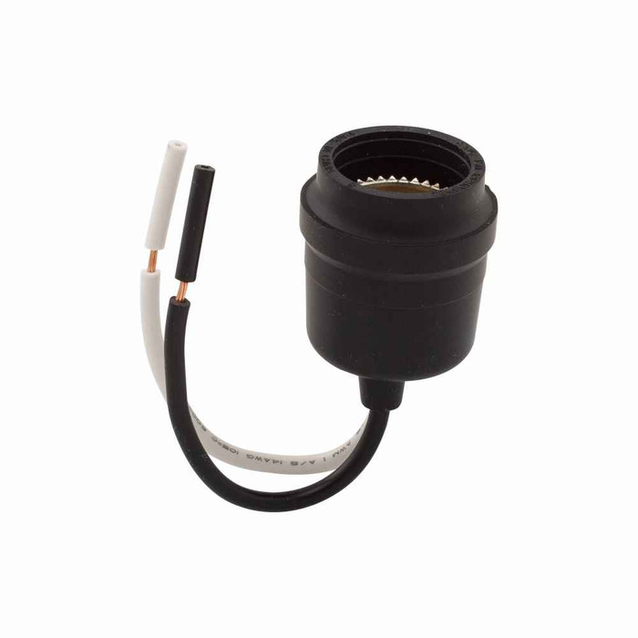 Eaton 145-BOX lampholder, Weatherproof, Replacement, Medium base, Black, Rubber, 600V, 660W, Wire leads 481000