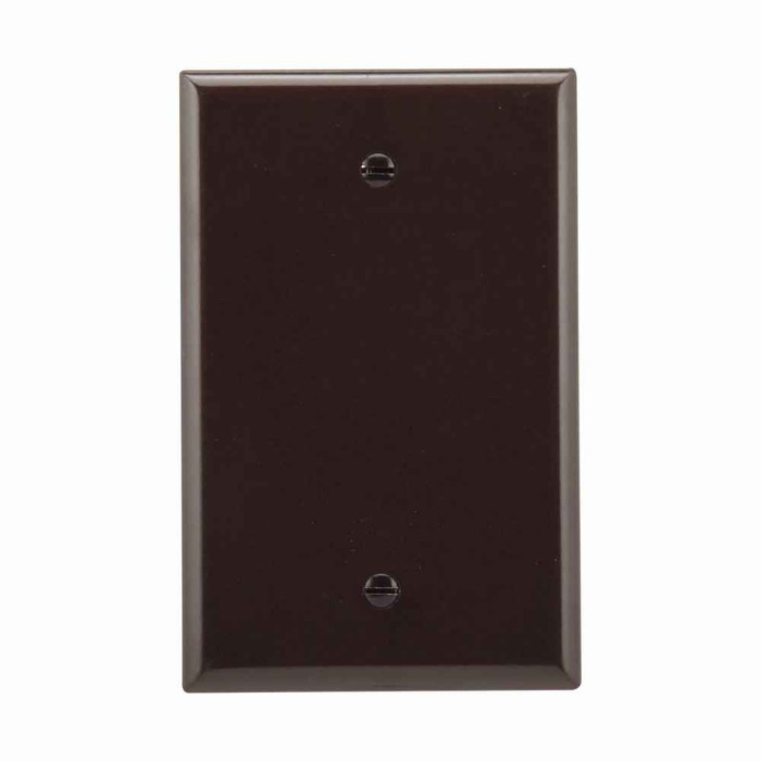 Eaton 2029B-BOX Blank wallplate, Box mount, Brown, Blank Cutout, Thermoset, Single- gang, Mid-size, ED Box