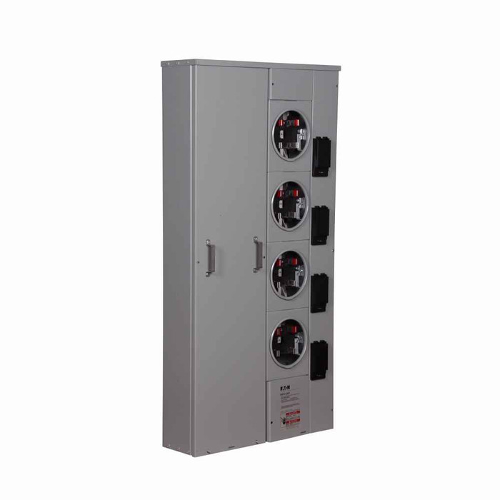 Eaton 1MP4124R meter pack, Group metering, Socket: 125A, 125A, Bus: 400A, Indoor/outdoor, Single-phase in/single-phase out, 120/240V