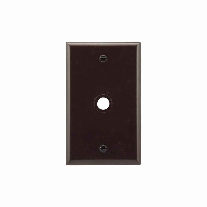 Eaton 2128B-BOX Telephone and coaxial wallplate, Brown, 0.375" Hole Cutout, Thermoset, Single- gang, Standard, ED Box