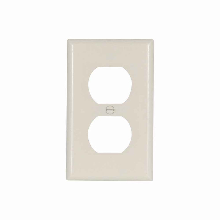 Eaton 2132LA-BOX Duplex receptacle wallplate, Lt. Almond, Duplex receptacle Cutout, Thermoset, Single- gang, Standard, ED Box