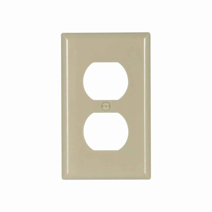 Eaton 2132V-BOX Duplex receptacle wallplate, Ivory, Duplex receptacle Cutout, Thermoset, Single- gang, Standard, ED Box